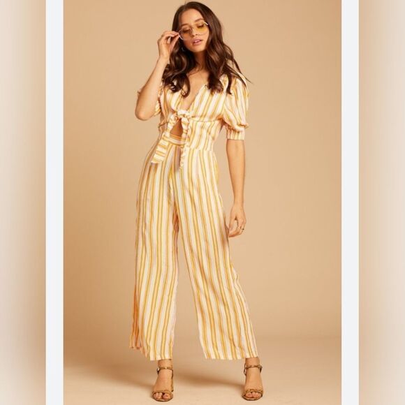 Faithful The Brand Azure Matese Jumpsuit Stripe - Picture 1 of 16